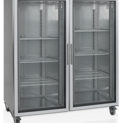 Dobbelt køleskab med glaslåger 1410 liter, Tefcold