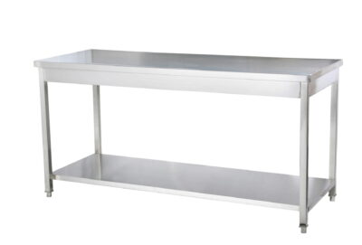 Arbejdsbord i rustfrit stål med underhylde (saml selv)