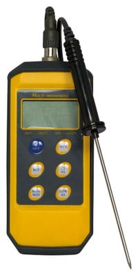 Digital termometer, stødsikkert med aftagelig føler - Temperaturområde -50 ° C til 300 ° C.