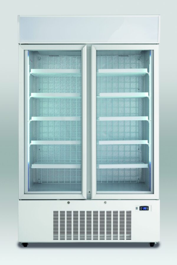 Dobbelt displayfryser, Scan KF 990  perfekt til forretningen med selvbetjeningsvarer.