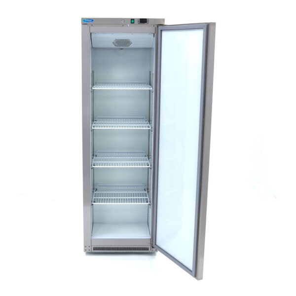 Lagerkøleskab, Maxima 400 liter i rustfri stål - ventilleret køling