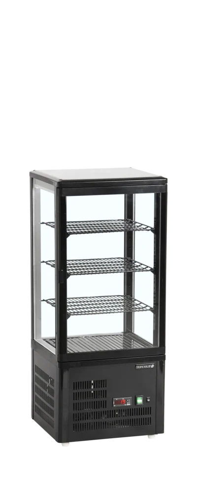 Kagevitrine, sort farve, Tefcold - 78 liter